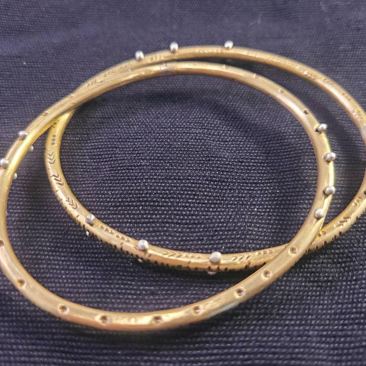 Tribal Rivet Bangle for wholesale by JL Merrill Metalworks