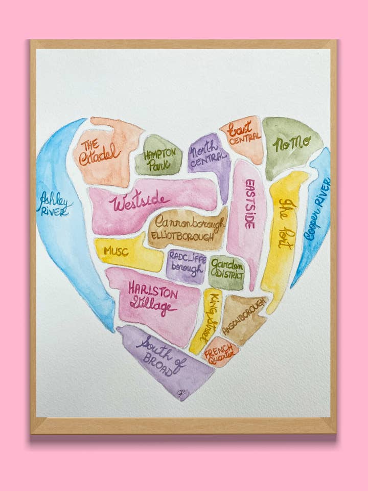 Charleston Heart Art Print for wholesale by Alfred & Lu