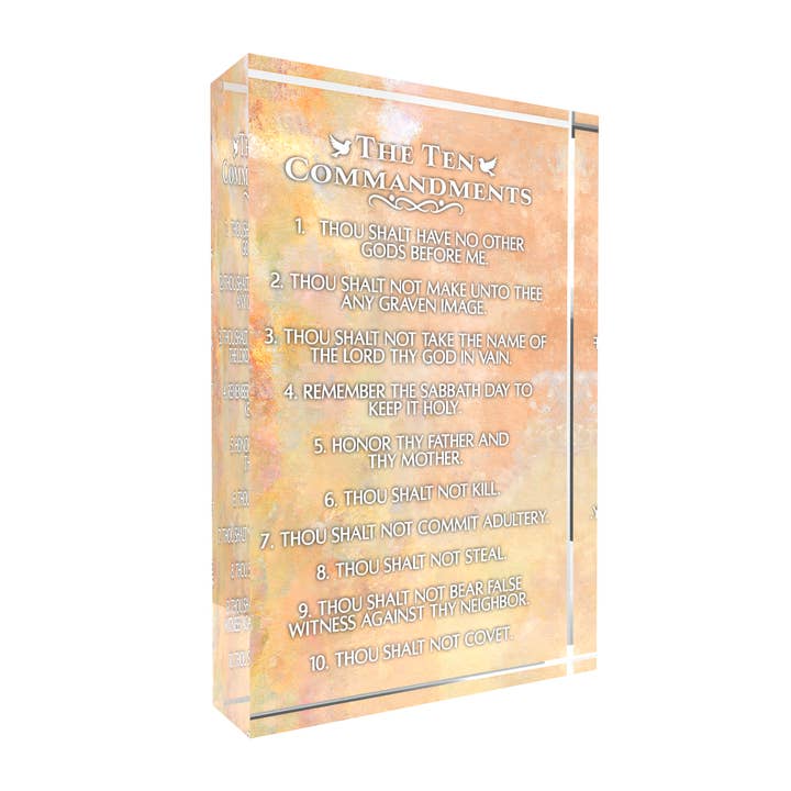 Lifeforce Glass, Inc. - Wholesale Plaque - The Ten Commandments Lucite Plaque, Religious Home Decor8