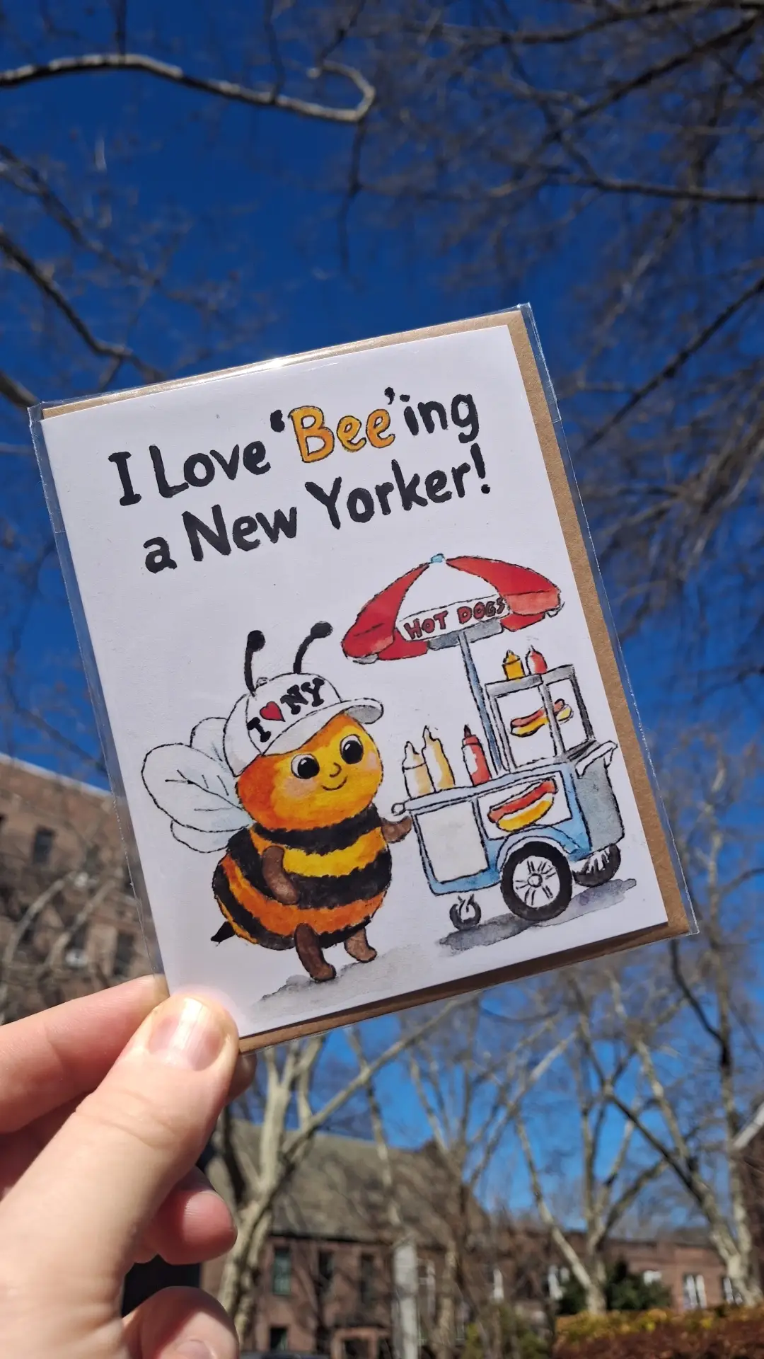 Johnnerdraws - Wholesale Everyday Greeting Card - I love BEEing a New Yorker! Handmade Greeting Card3