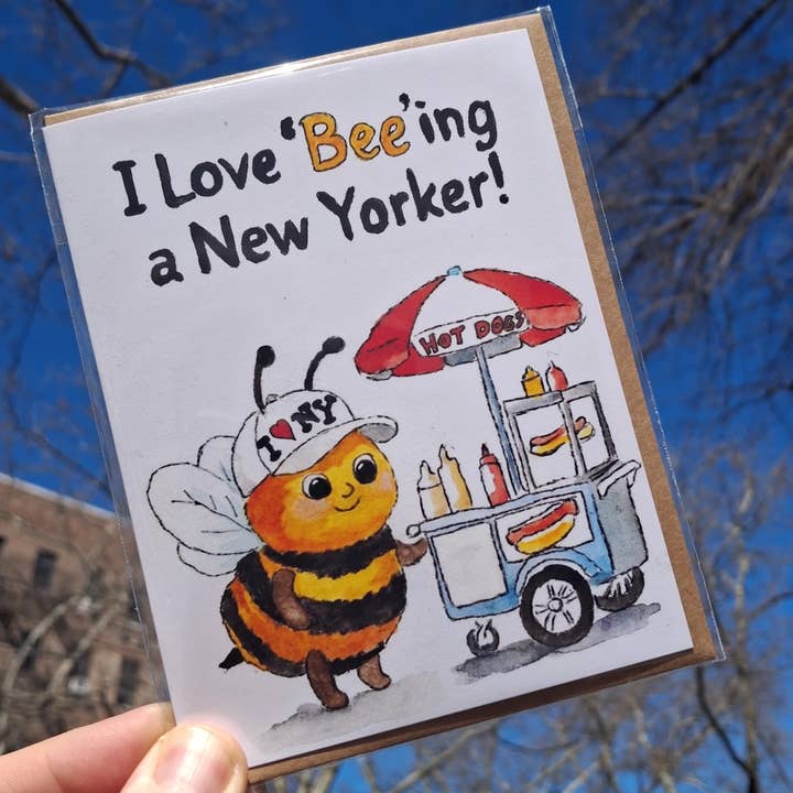 Johnnerdraws - Wholesale Everyday Greeting Card - I love BEEing a New Yorker! Handmade Greeting Card3