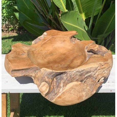 Paloma Black (Casa Natura Design, S.L.) - Wholesale Decorative Plate/Dish/Bowl - Natural Freeform Teak Root Bowl Fine Sand Finish1