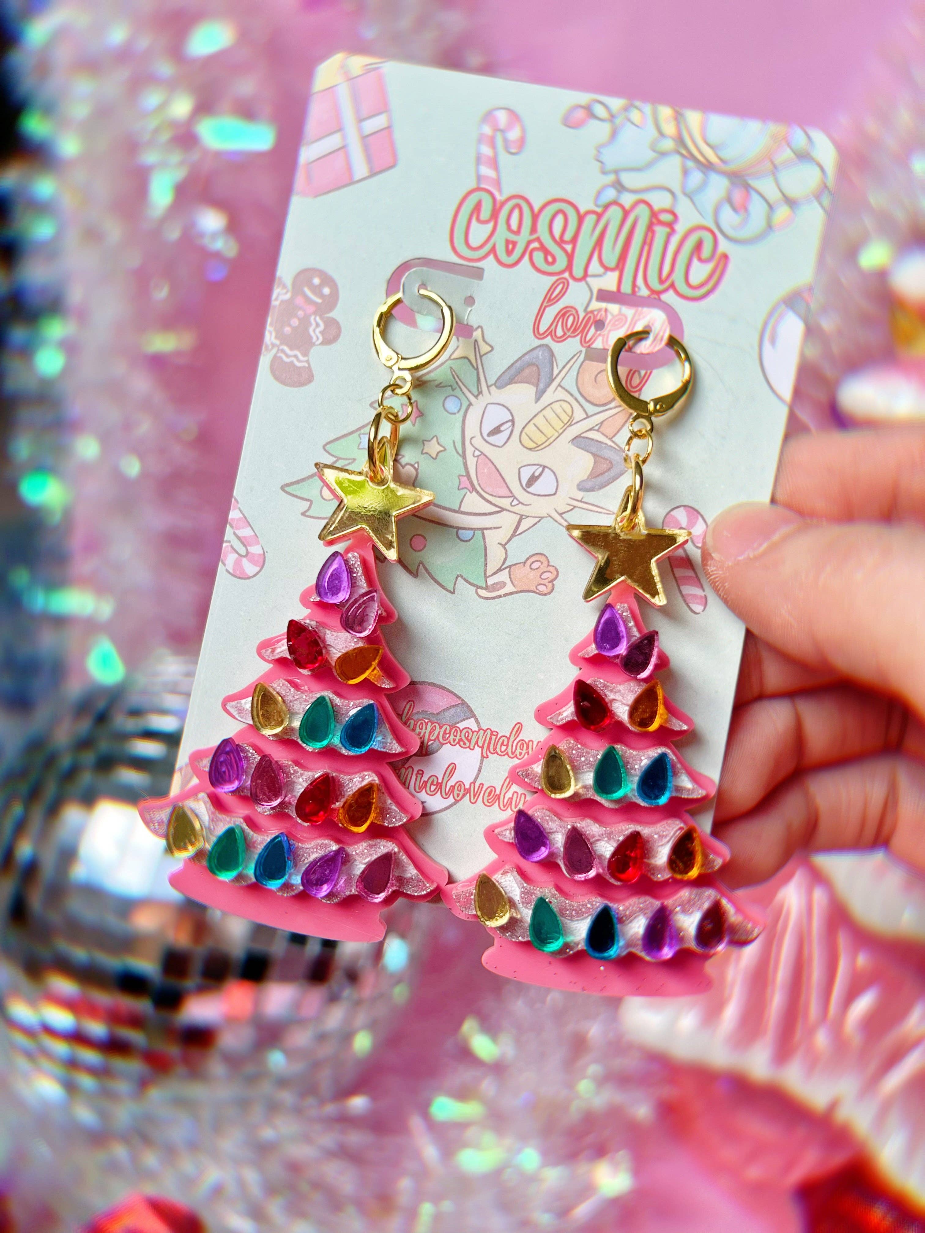 Cosmic lovely - Wholesale Dangle Earrings - Ceramic Christmas Tree Earrings5