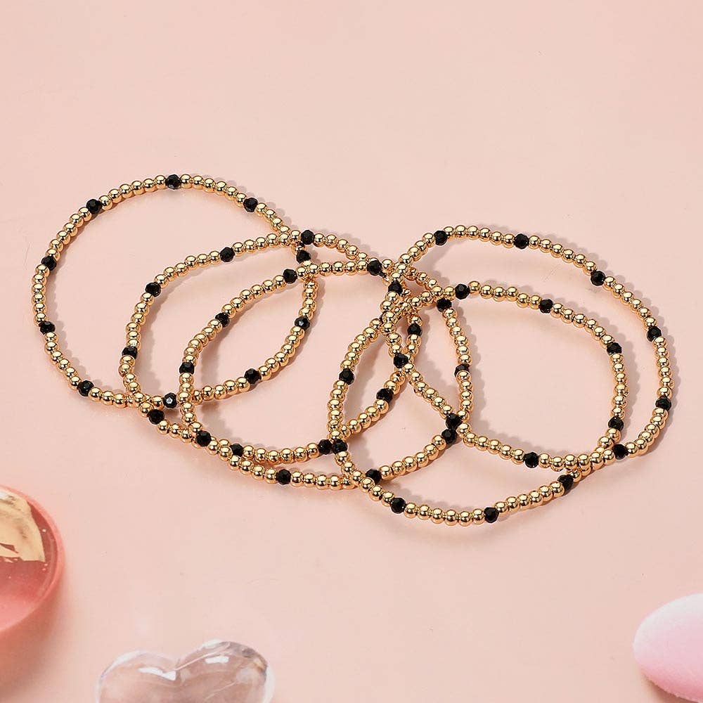Sensibling Corp. - Wholesale Jewelry Set - 5PCS - Skinny Beaded Stretch Multi Layered Bracelets18