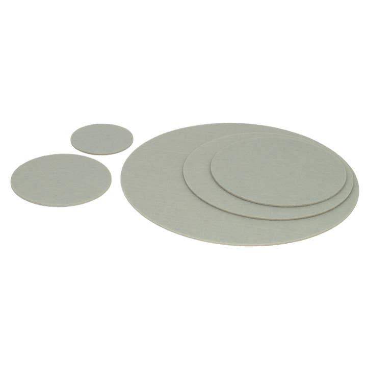Felt coaster/placemat grey-beige, round, size selection for wholesale by Filzschneider