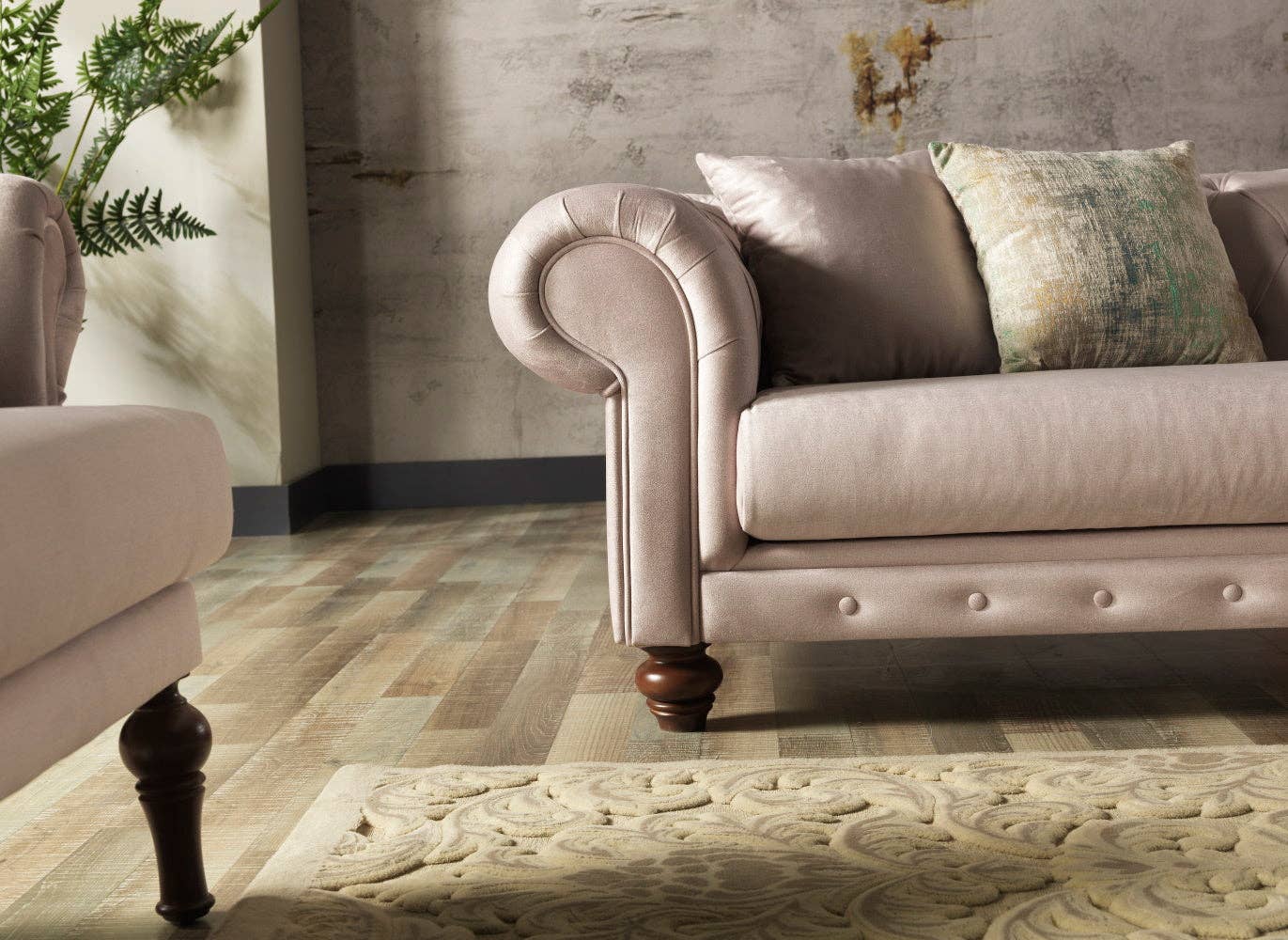 Crème Canapé Chester Stationnaire Crème pour Salon en vente sur Faire2