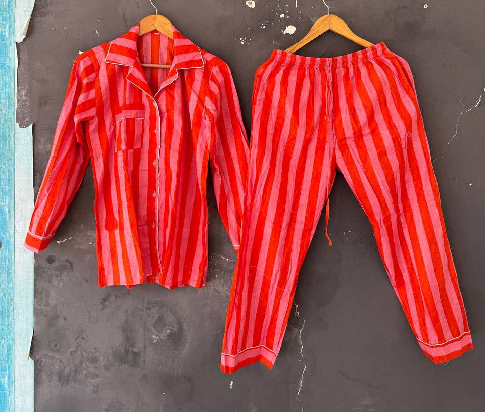 GYPSY STUDIO - Wholesale Sleepwear Set - Women's - Women Summer Cotton PJ Set New Trendy Cotton Pajama Set