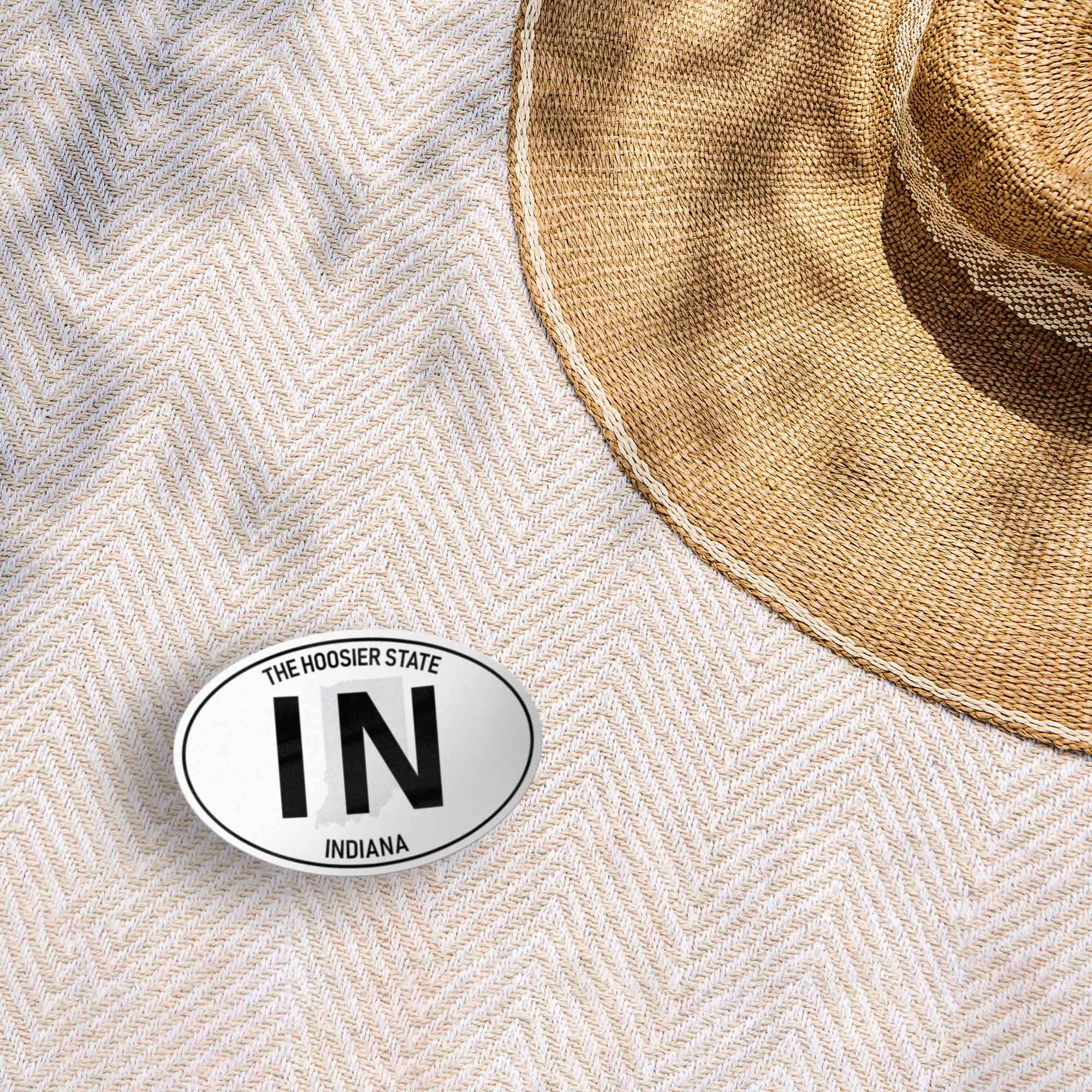 Sentinel Supply - Wholesale Sticker - Indiana White Oval Bumper Sticker7