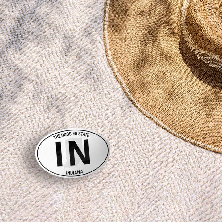 Sentinel Supply - Wholesale Sticker - Indiana White Oval Bumper Sticker7