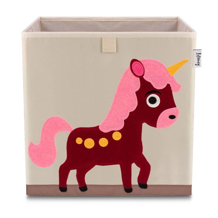 Zenker - Vente Bac de Rangement - Enfant et bébé - Boîte de rangement en tissu pour enfant "licorne", compatible Ikea Kallax Lifeney