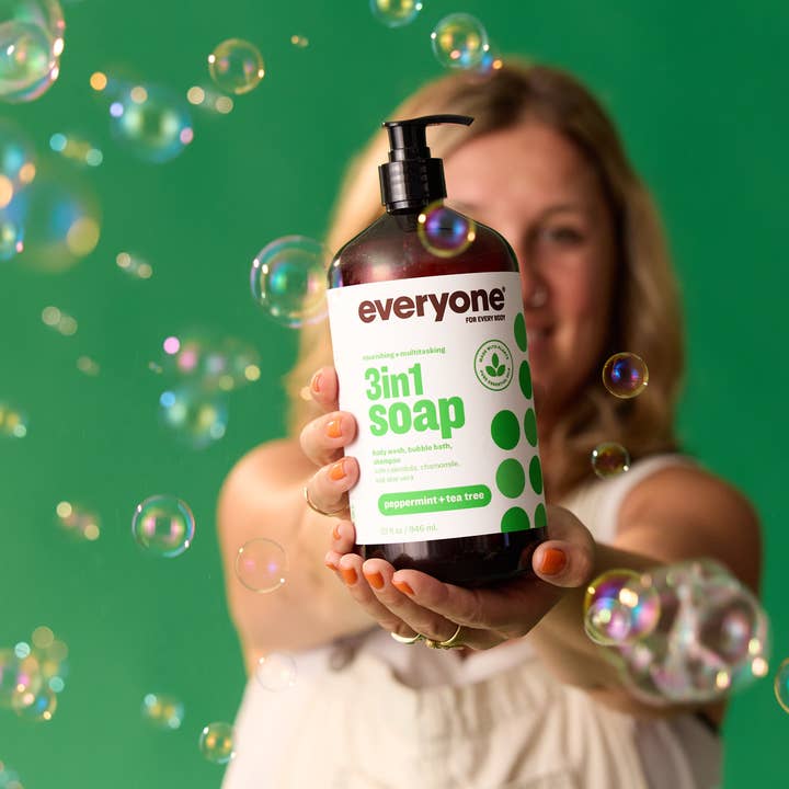 EO + Everyone - Wholesale 2-in-1 Shampoo & Body Wash - Peppermint + Tea Tree 3in1 Soap 32 oz Case Pack of 64
