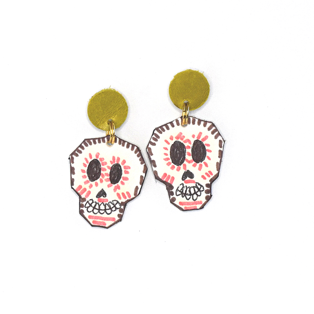 Pattern Gems - Wholesale Dangle Earrings - Small Sugar Skull Earrings1