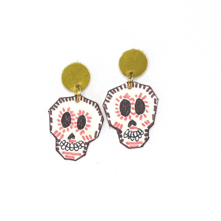 Pattern Gems - Wholesale Dangle Earrings - Small Sugar Skull Earrings1