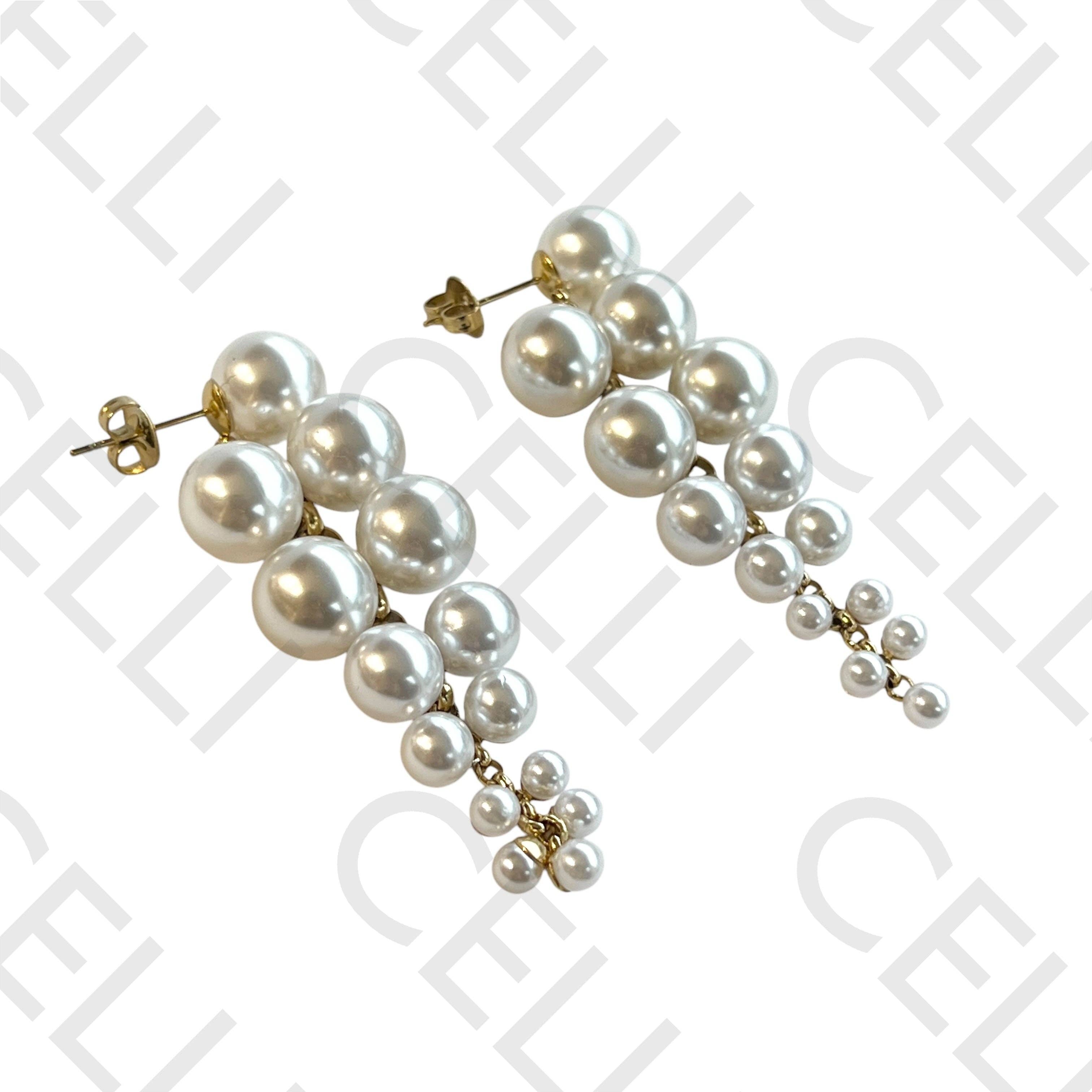 Celli Biju - Wholesale Stud/Post Earrings - Steel earring - pearls1