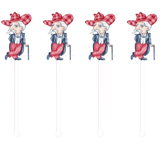 Red & Blue Reb Swizzle Sticks for wholesale by Front Porch Elegance