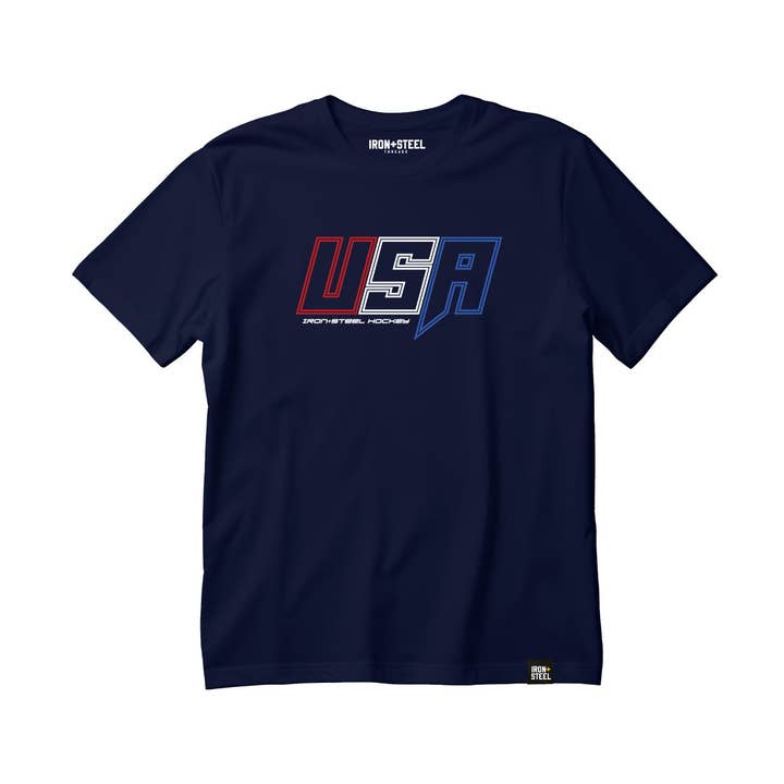 USA Line Hockey T-Shirt for wholesale by Iron+Steel Hockey