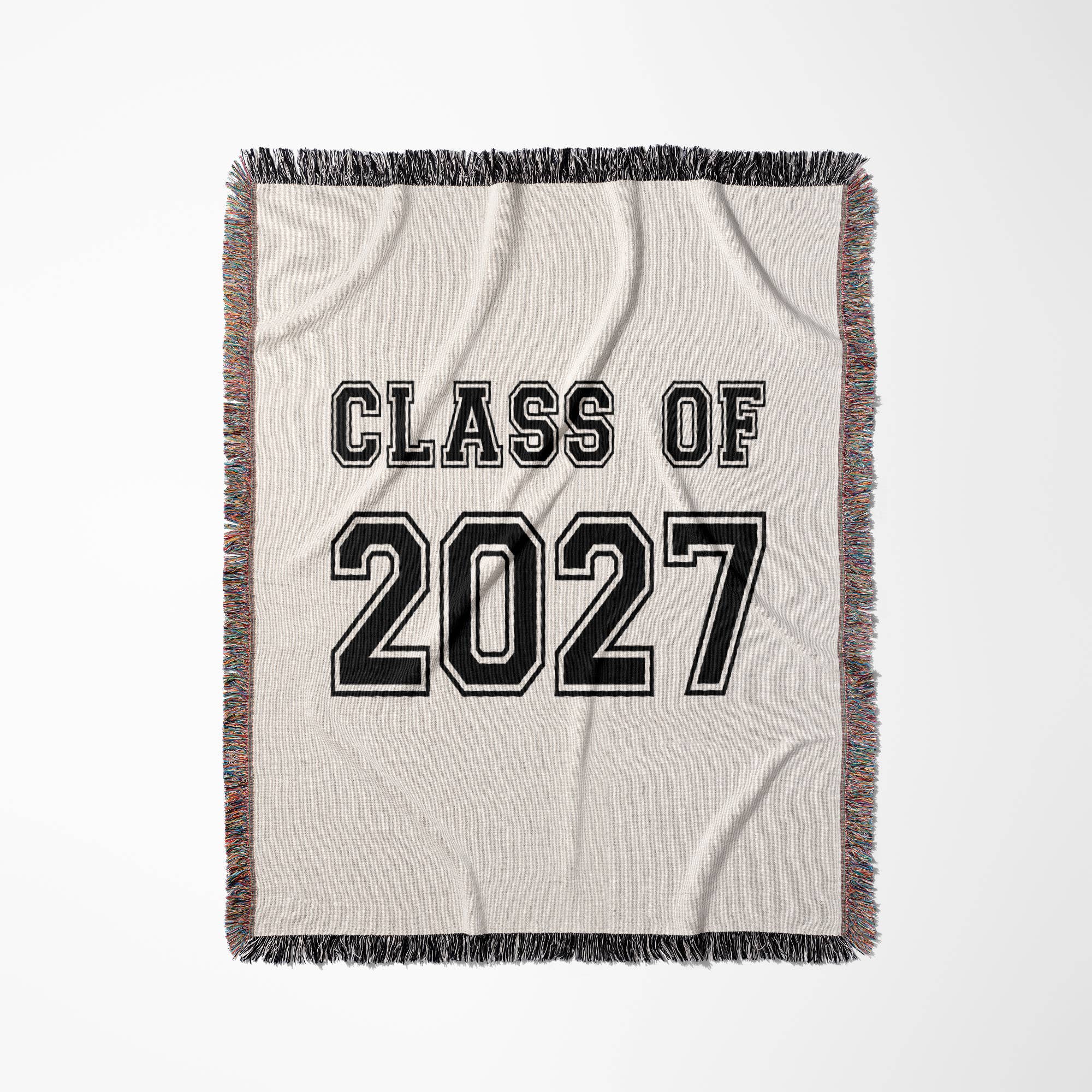 3dRose – wholesale Throw blanket – 3dRose, Class of 2027 - Graduation gift - graduate graduating high school university or college grad black, Blanket0