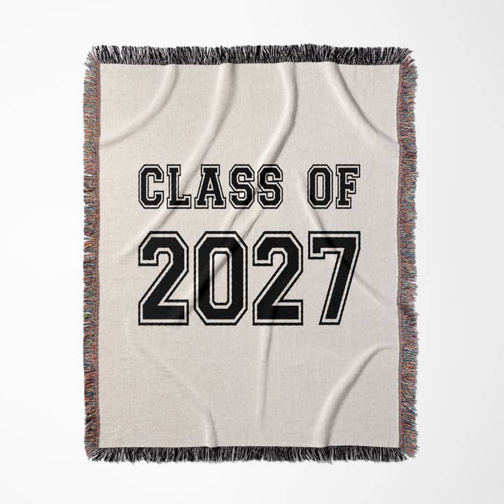 3dRose – wholesale Throw blanket – 3dRose, Class of 2027 - Graduation gift - graduate graduating high school university or college grad black, Blanket0