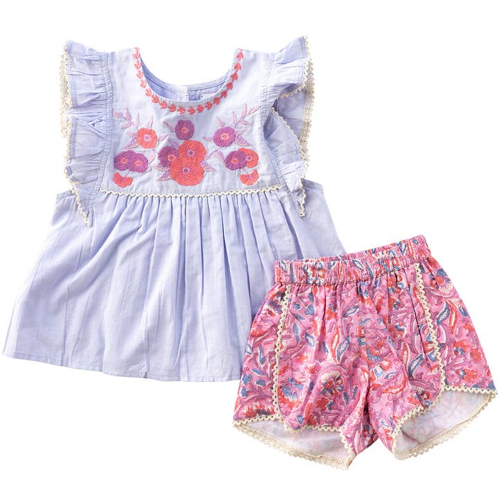 Alisha Blouse and Short set for wholesale by Cheeni Clothing