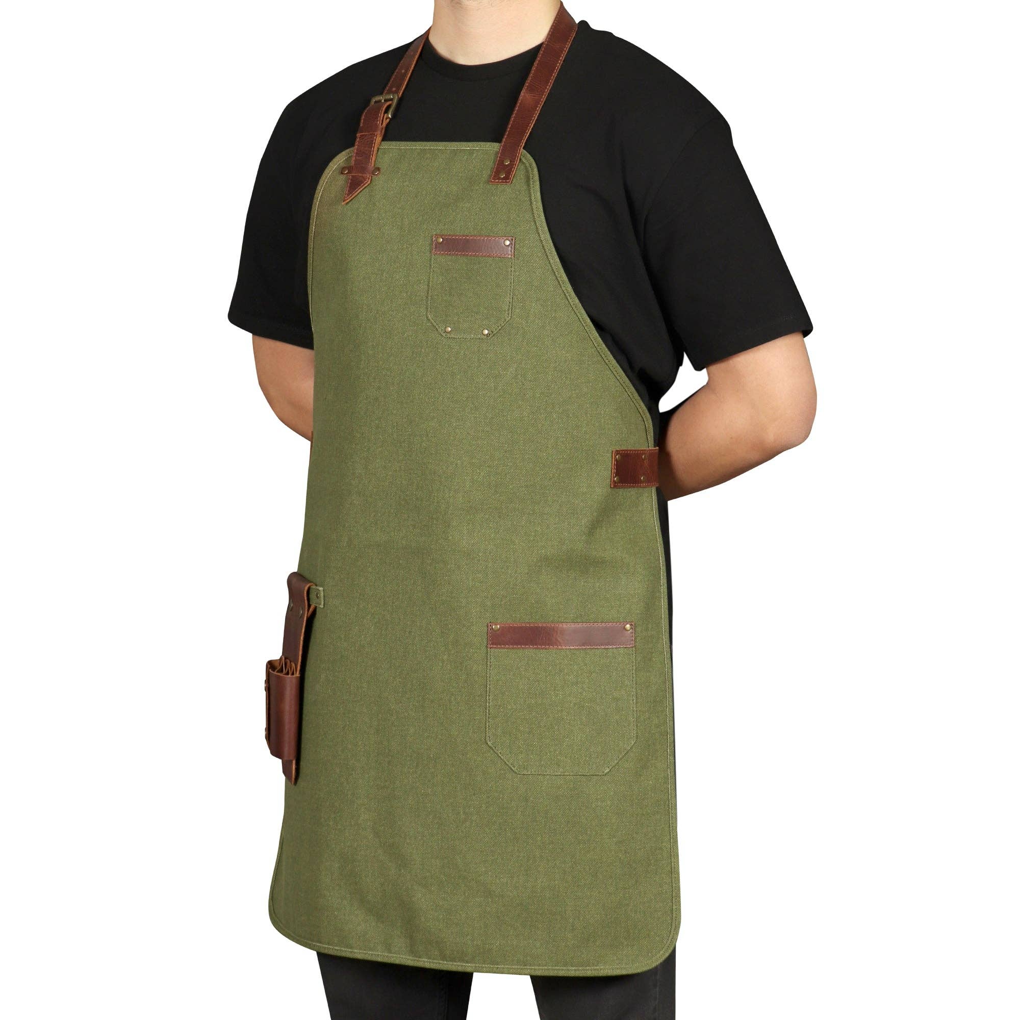 Londo - Wholesale Apron - Otto Angelino Personalized Canvas Cooking Apron, Working Apron with Customization, Workshop Apron with Pockets, Woodworking Apron with Tool Pockets12