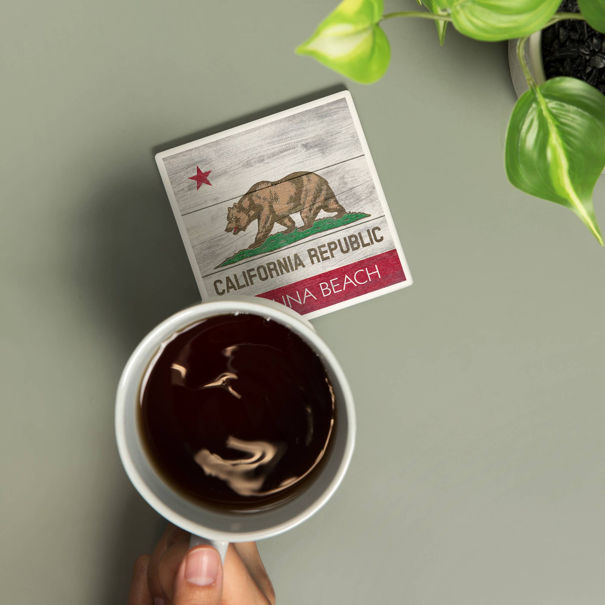 Lantern Press – wholesale Coasters – Ceramic Coaster Laguna Beach, California, Rustic Californ…1