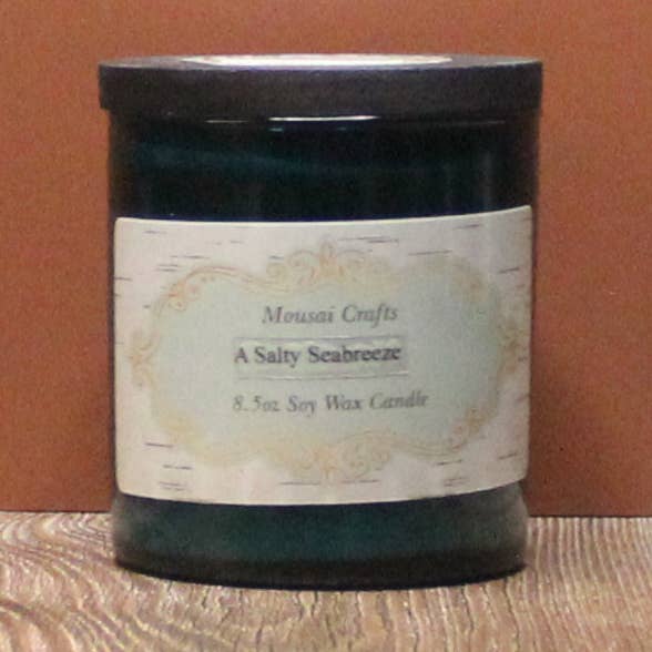 A Salty Seabreeze 8.5oz Soy Wax Candle for wholesale by Mousai Crafts