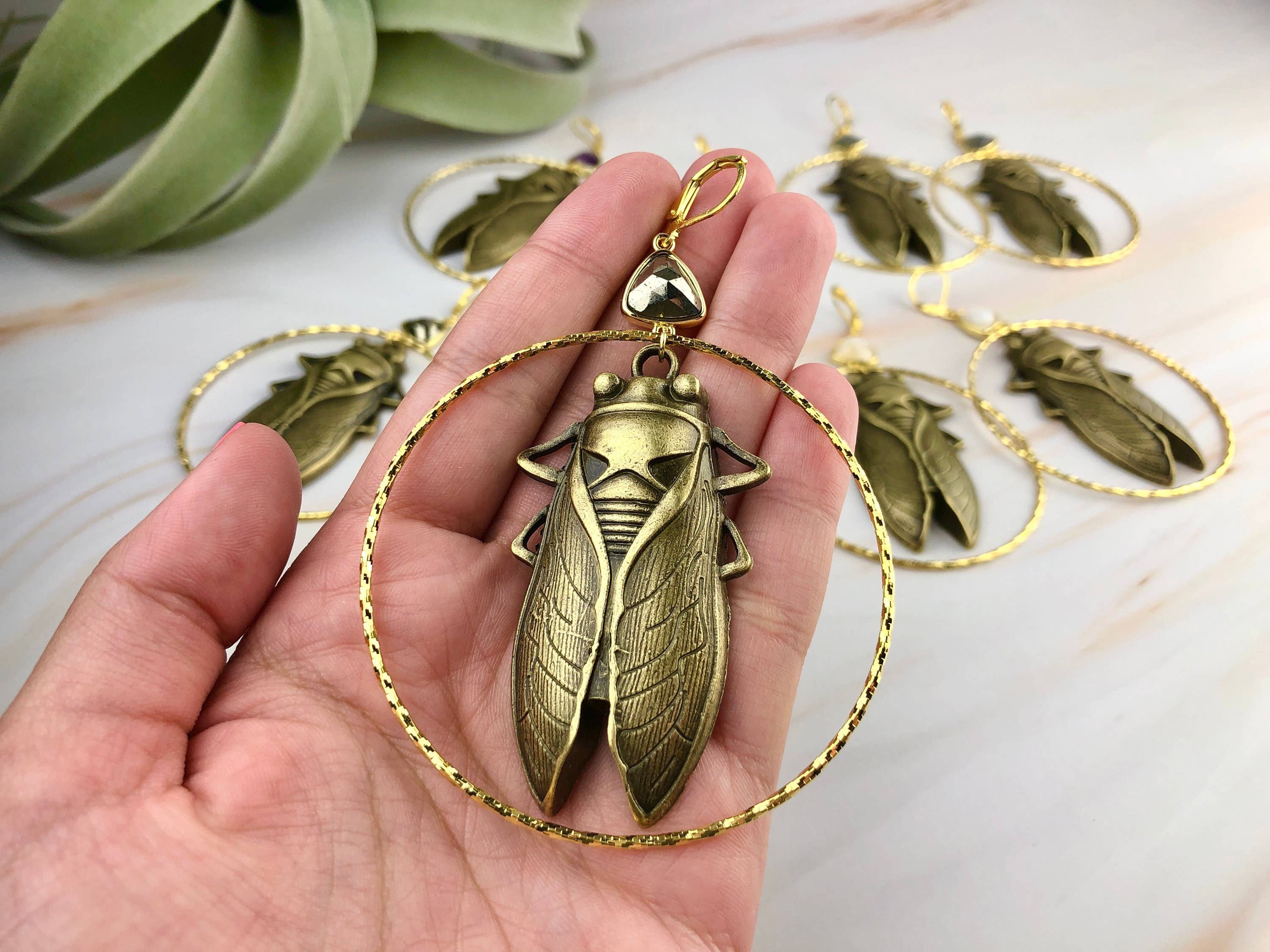 WonderLight Jewelry – wholesale Dangle earrings – Large Witchy Cicada  Earrings - Affirmation Jewelry3