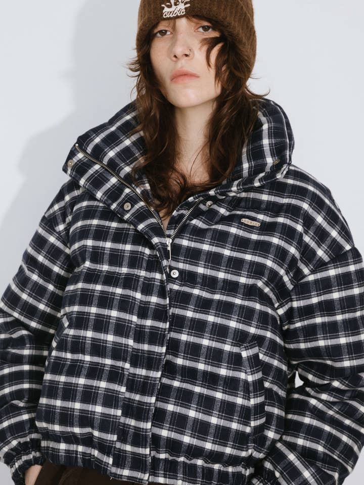 SteelBlue Blue Striped Short Down Coat for wholesale on Faire2