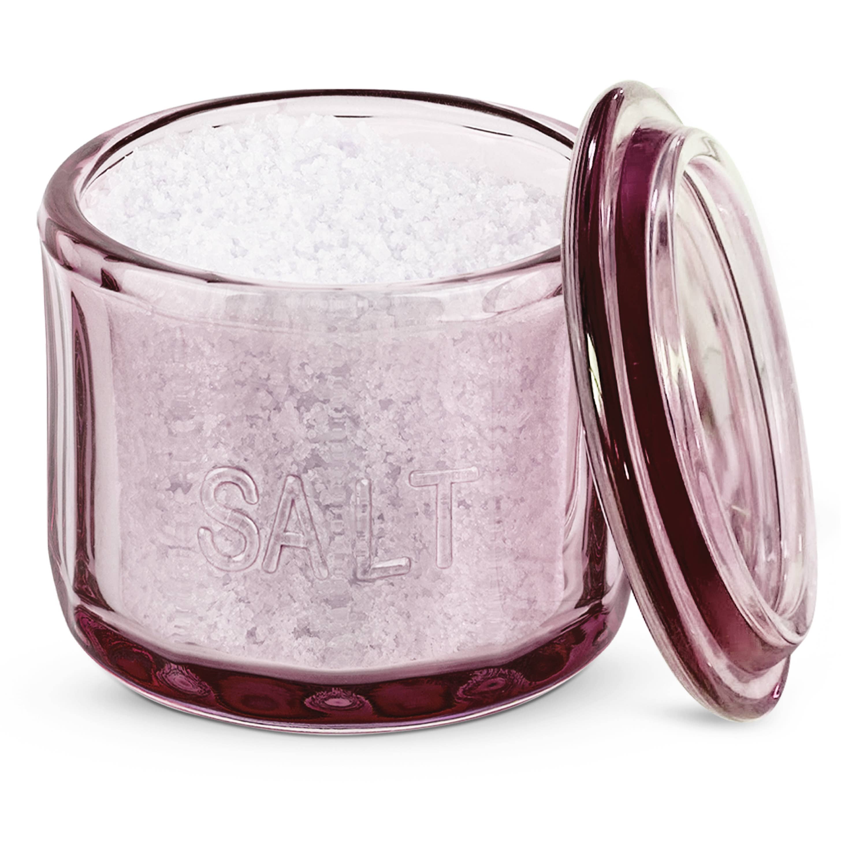 Kook - Wholesale Salt Mill - Kook Embossed Salt Cellar & Lid, Pressed Glass, 10 oz8