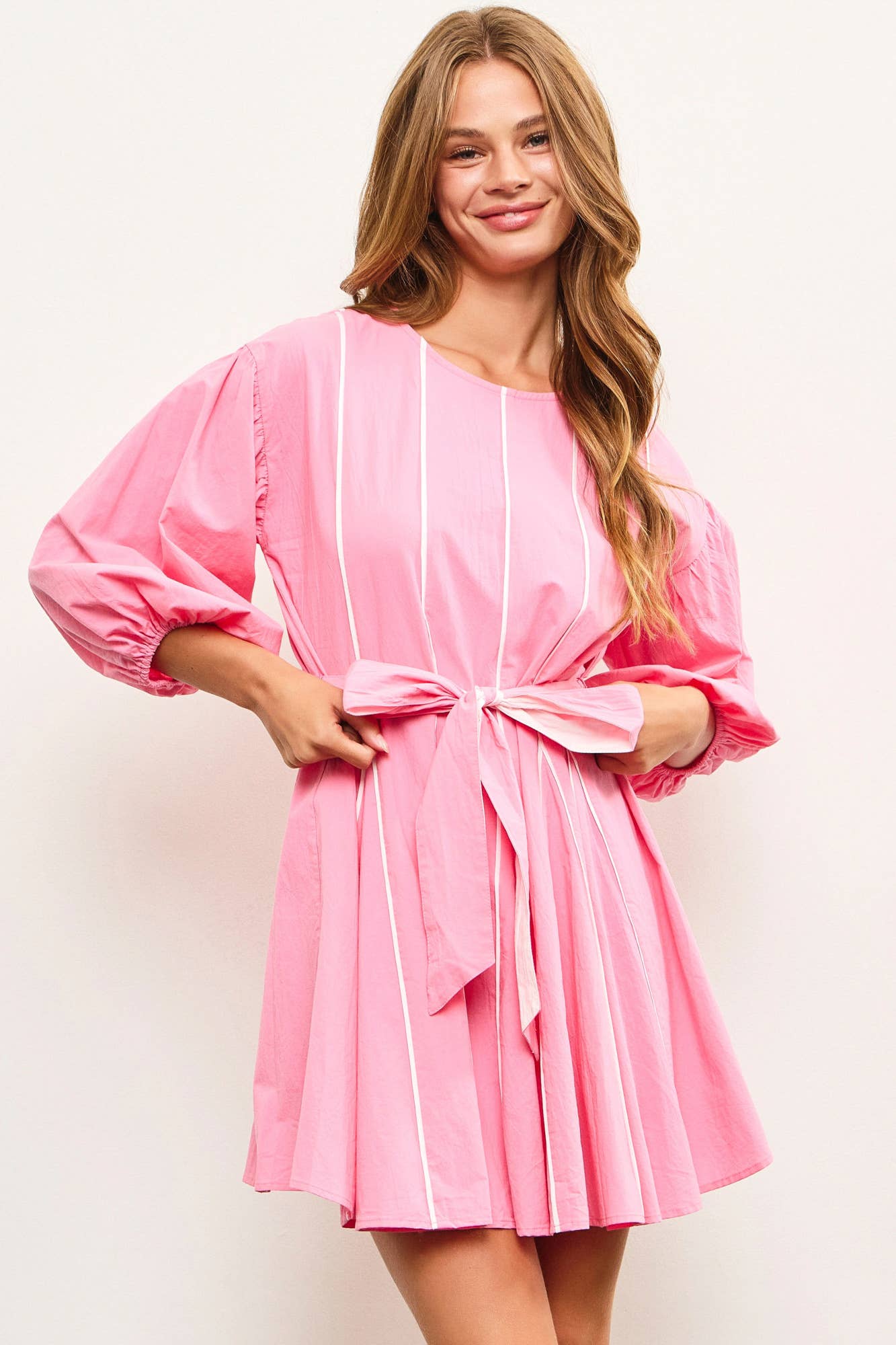 Mustard Seed - Vente Robe – femme - ROBE ÉVASÉE À PLIS OUVERTS AVEC CEINTURE6