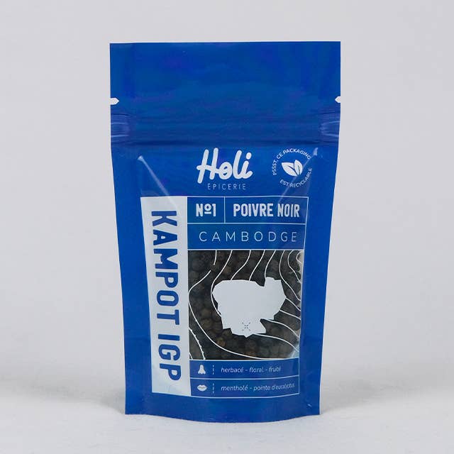 Poivre noir de Kampot IGP (Kampot svartpeppar SGB) för wholesale av Holi Épicerie