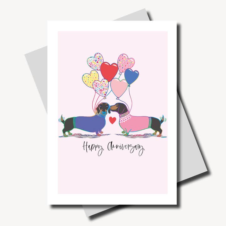 Marina B - Vendita all'ingrosso Biglietti di auguri per anniversario - Biglietto di auguri Pretty Lilly Anniversary Dogs