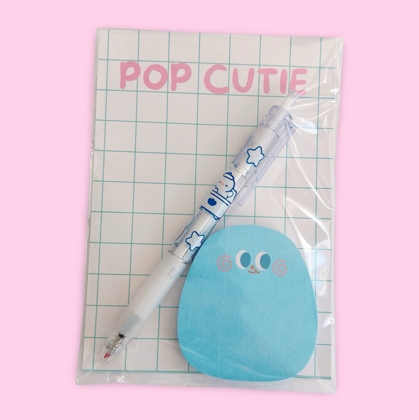 Pop Cutie Accessories & Gifts – wholesale Stationery/notecard set – Small Blue Dot Stationery Set - Memo Pen - Stocking Stuffers3