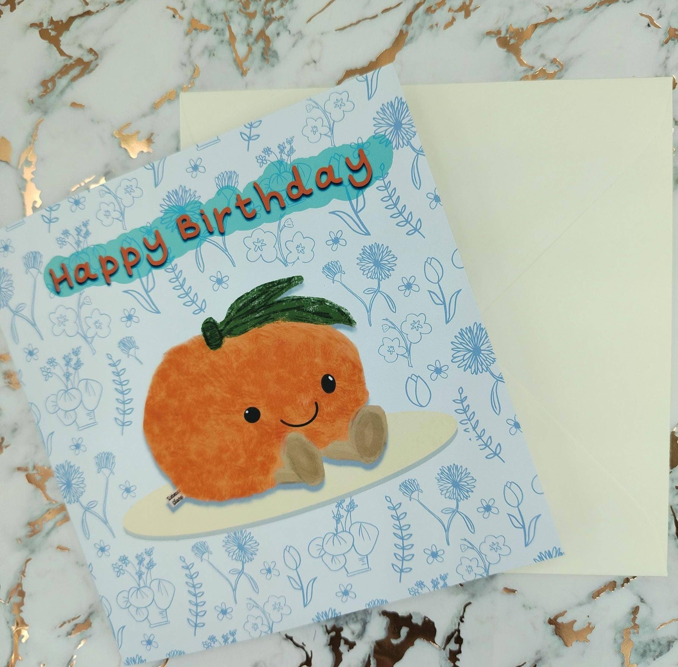 Rebecca Gladys – wholesale Birthday card – Clementine Birthday Card - Blank Inside Greeting Card1
