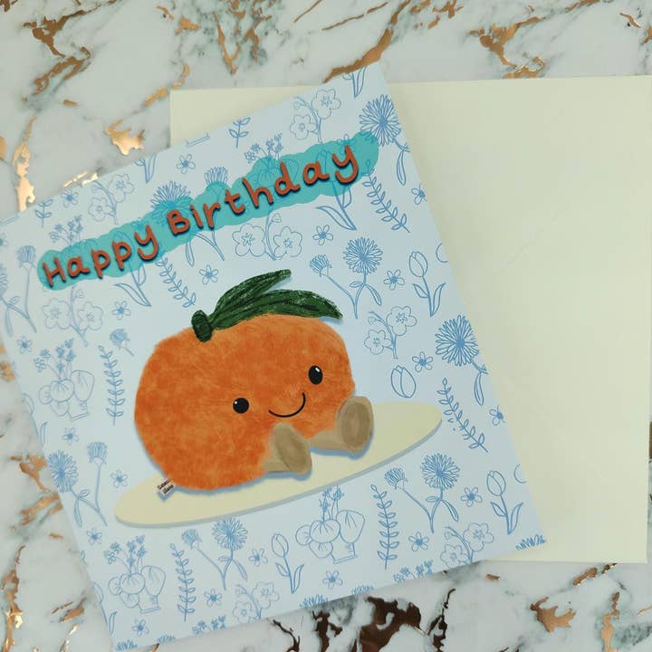 Rebecca Gladys – wholesale Birthday card – Clementine Birthday Card - Blank Inside Greeting Card1