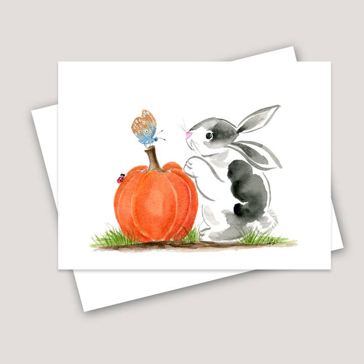 Bunny and Pumpkin for wholesale by Kelli McNichols Art