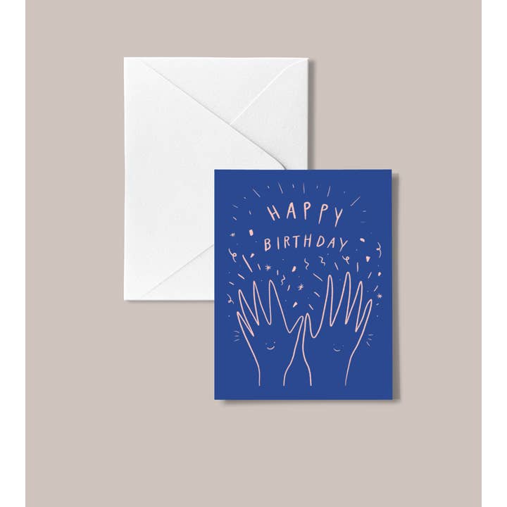 Happy Hands, Happy Birthday Card for wholesale by peachbaby studio