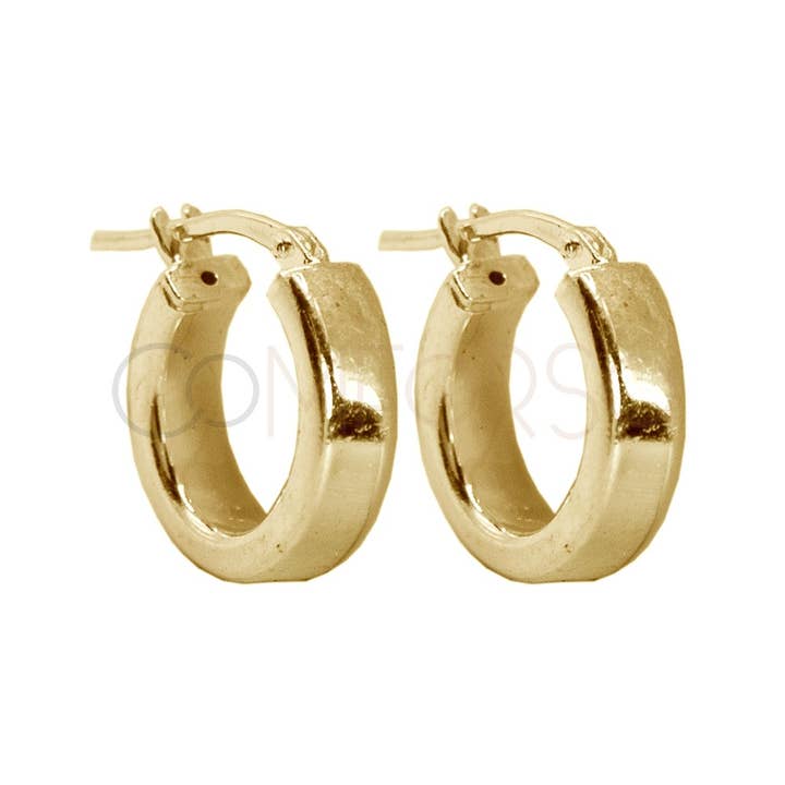 Créoles Plates 14Mm Argent 925 Plaqué Or pour la vente par COM FORSA SL