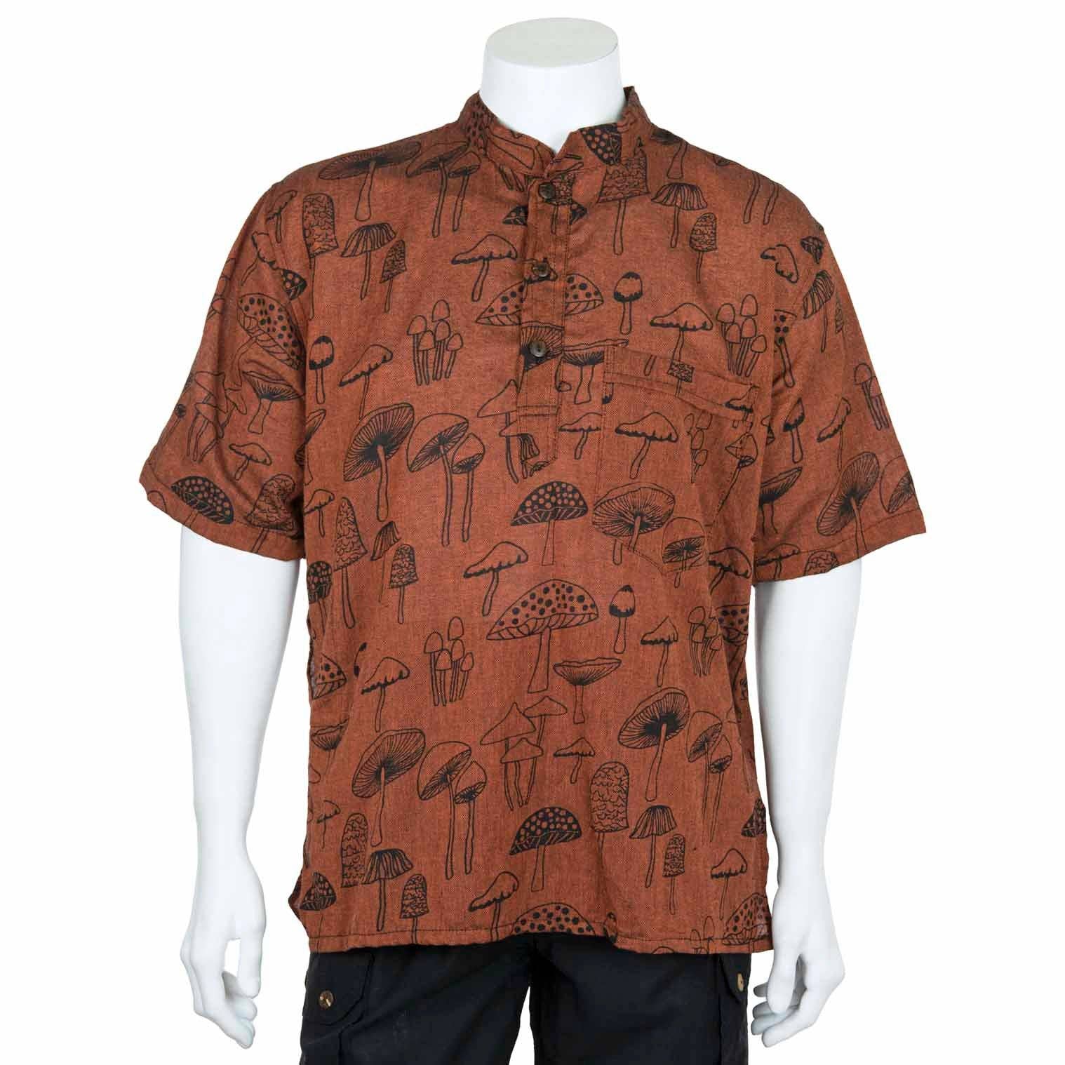 Siesta – wholesale Buttoned-down shirt – Men's – Mushroom Print Short Sleeved Kurta0