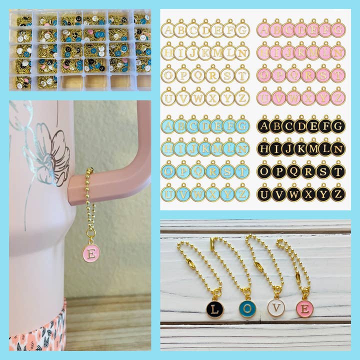 Colgantes para asa de vaso (A-L) para venta al por mayor de Grit & Grace Water Bottle Accessories