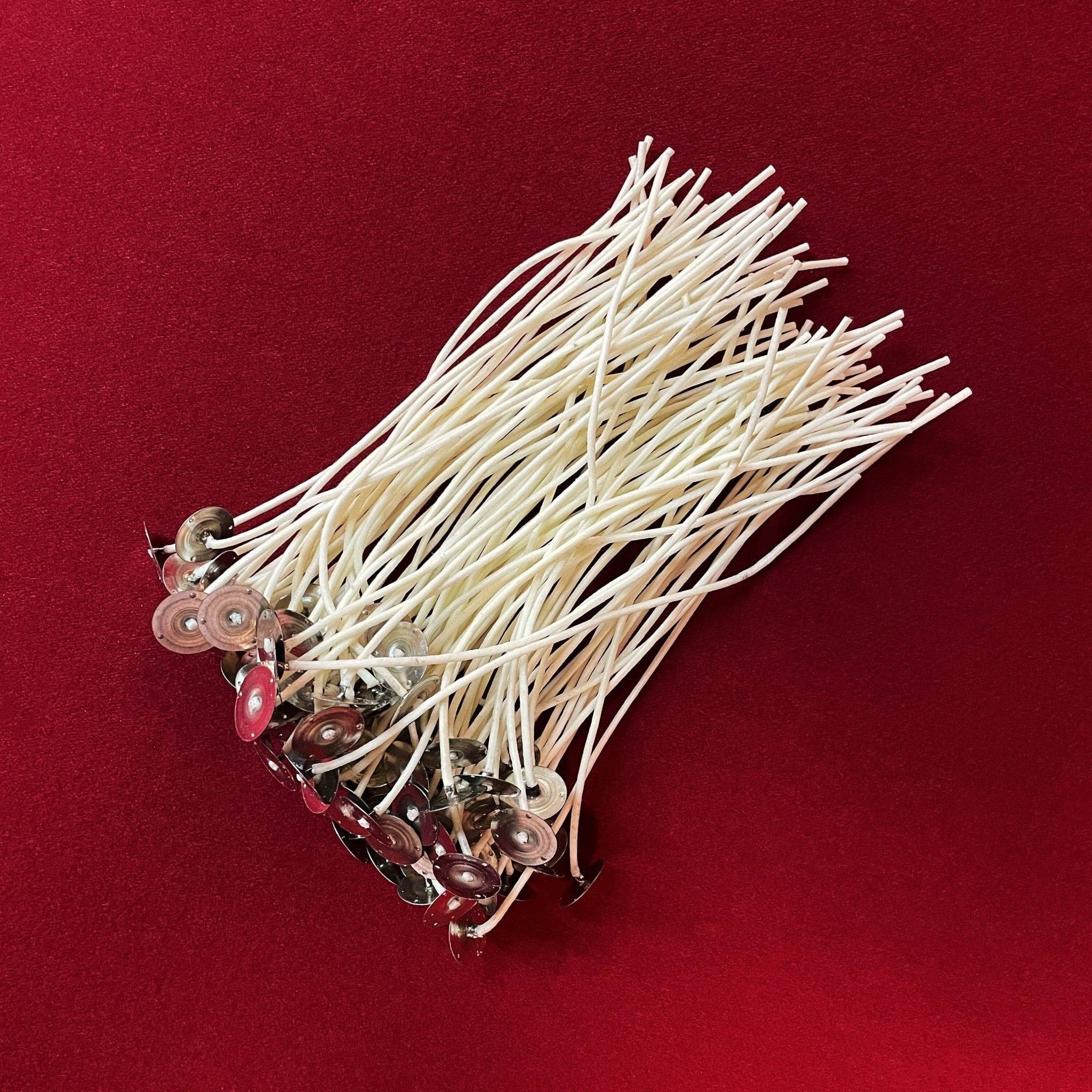 Bees Light Candles - Wholesale Craft Supplies - 9 Inch Square Braided Series Beeswax Coated Cotton Wicks with Metal Tab