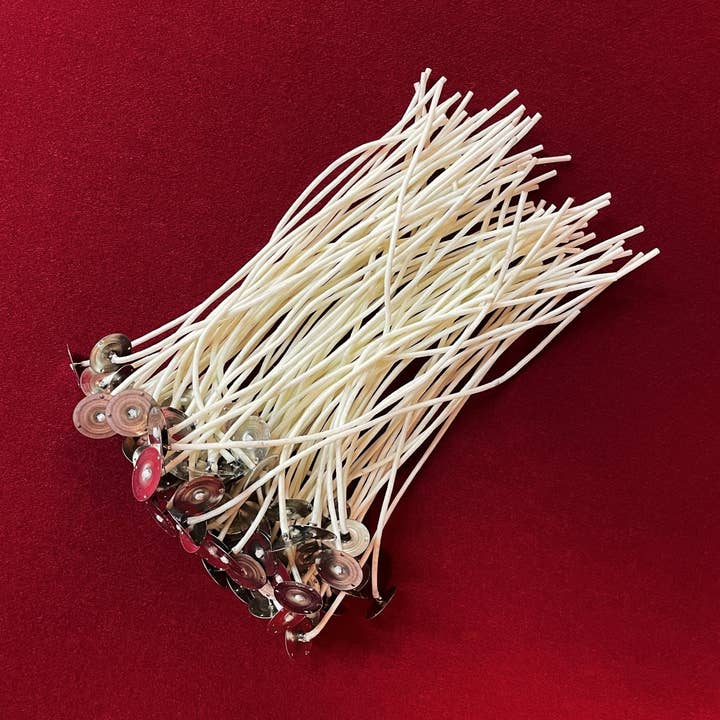 9 Inch Square Braided Series Beeswax Coated Cotton Wicks with Metal Tab for wholesale by Bees Light Candles