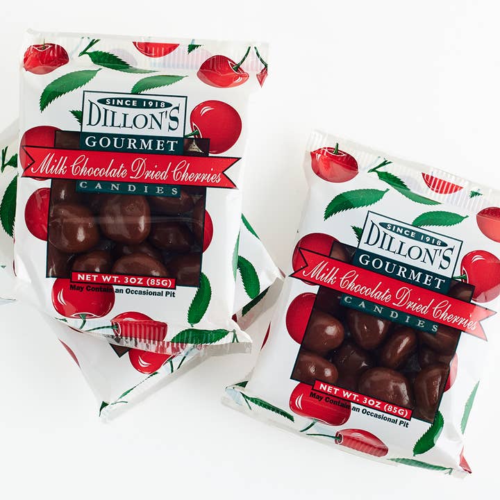 Dillon Candy Company - Wholesale Chocolate Covered Sweets - Chocolate Milk, Cherry, 3 oz Snack Tray1