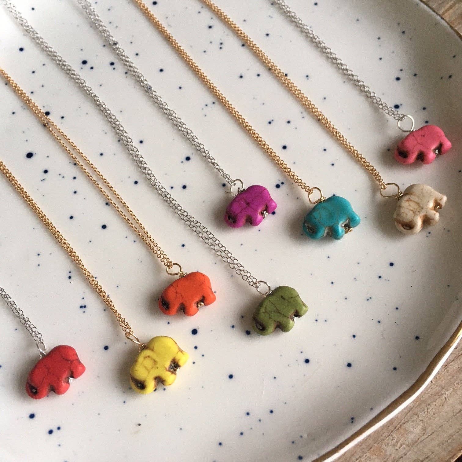 Erin McDermott Jewelry - Wholesale Pendant/Charm Necklace - Colorful Mini Lucky Elephant Necklaces9