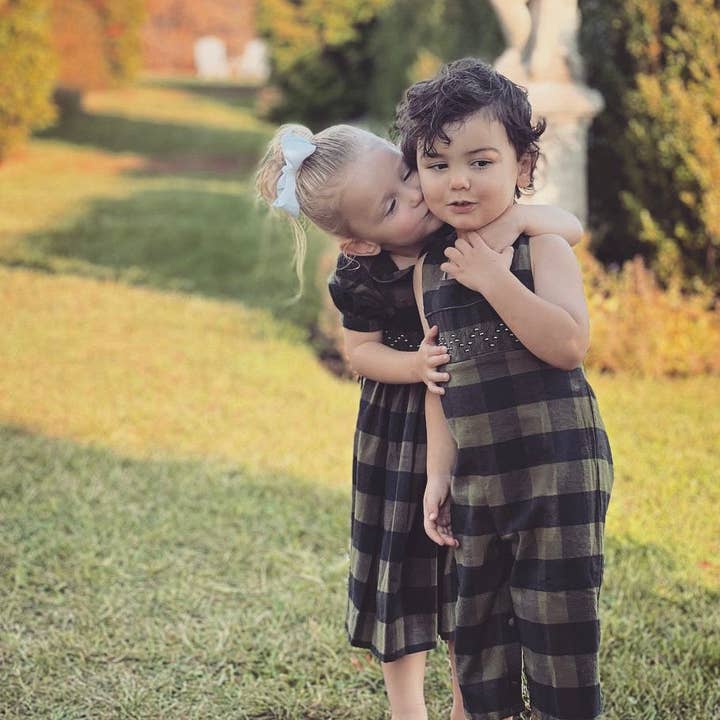 Smocked Macro Check John John for wholesale by Emily Lacey