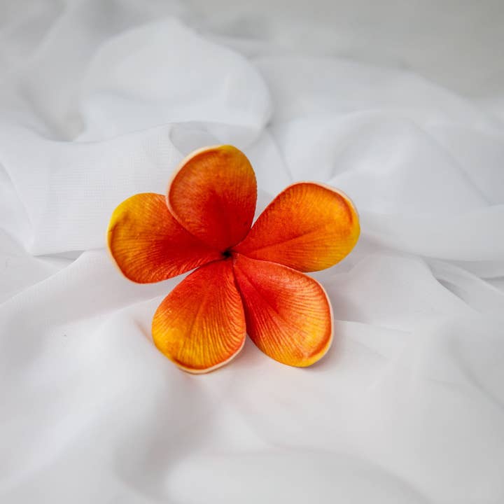 Realistic Artificial Flowers - Wholesale Artificial flowers - Tangerine Frangipani Flowerhead (6 Pack) - Realistic Artificial Flowers2
