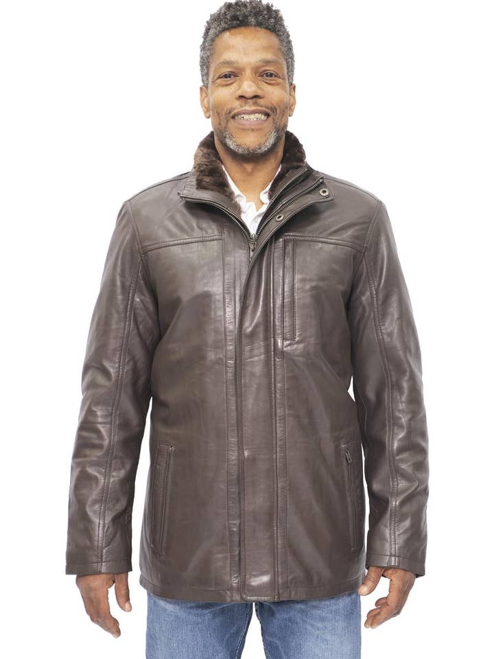Infinity Leather (Upperclass Fashions Ltd) - Wholesale Leather Jacket - Men's - Mens Leather Mid Length Coat-Hanoi