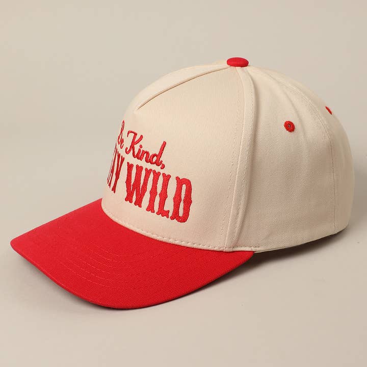 Fashion City - Wholesale Trucker Hat - Unisex - Be Kind Stay Wild Lettering Embroidery Trucker Hat17