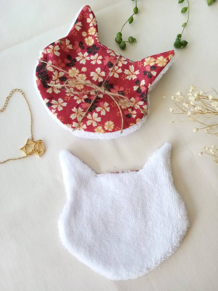 Vaskbar bomuld kat ansigt makeup remover klude for engroshandel hos Esmée AccessoriesNco