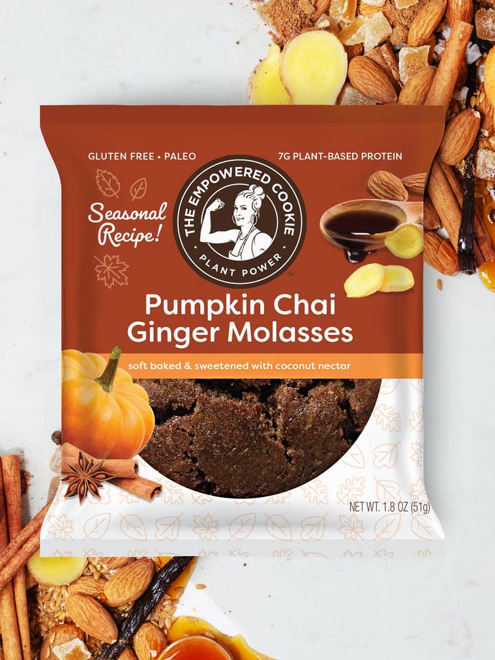 Pumpkin Chai Ginger Molasses Cookies (12 Pack) for wholesale by The Empowered Cookie